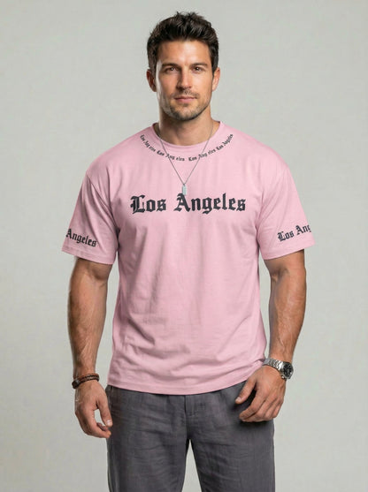 KZZ  Men's Crew-Neck T-Shirt with Letter Print