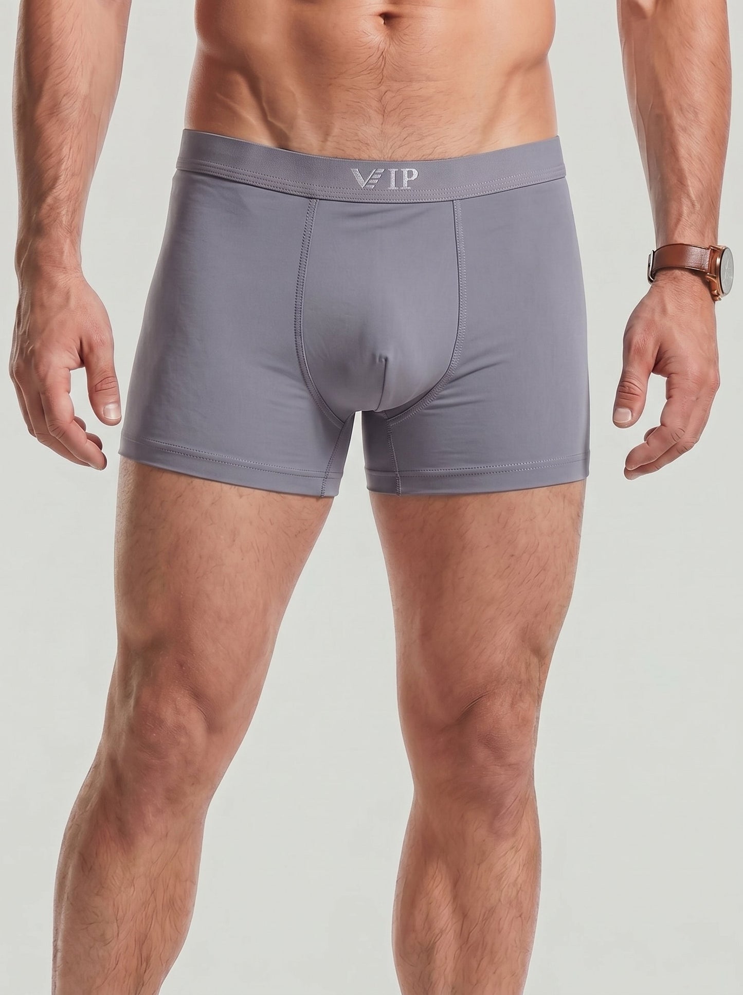 KZZ Men's Breathable Solid-Color Letter-Print Boxer underwear