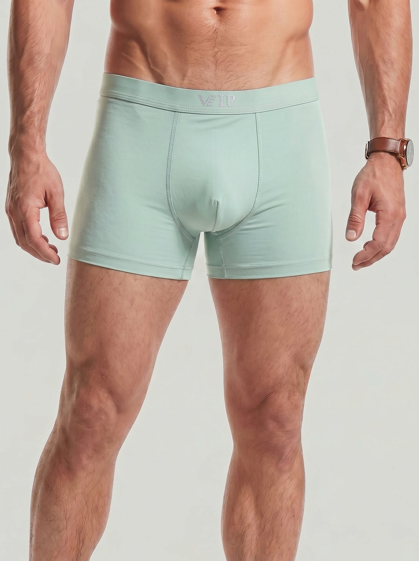 KZZ Men's Breathable Solid-Color Letter-Print Boxer underwear