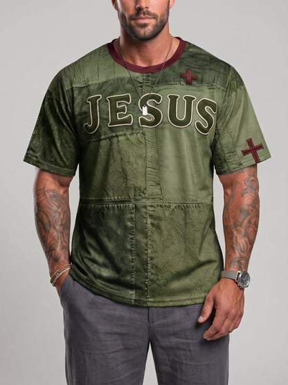 KZZ Paneled Printed Loose-Fit T-Shirt
