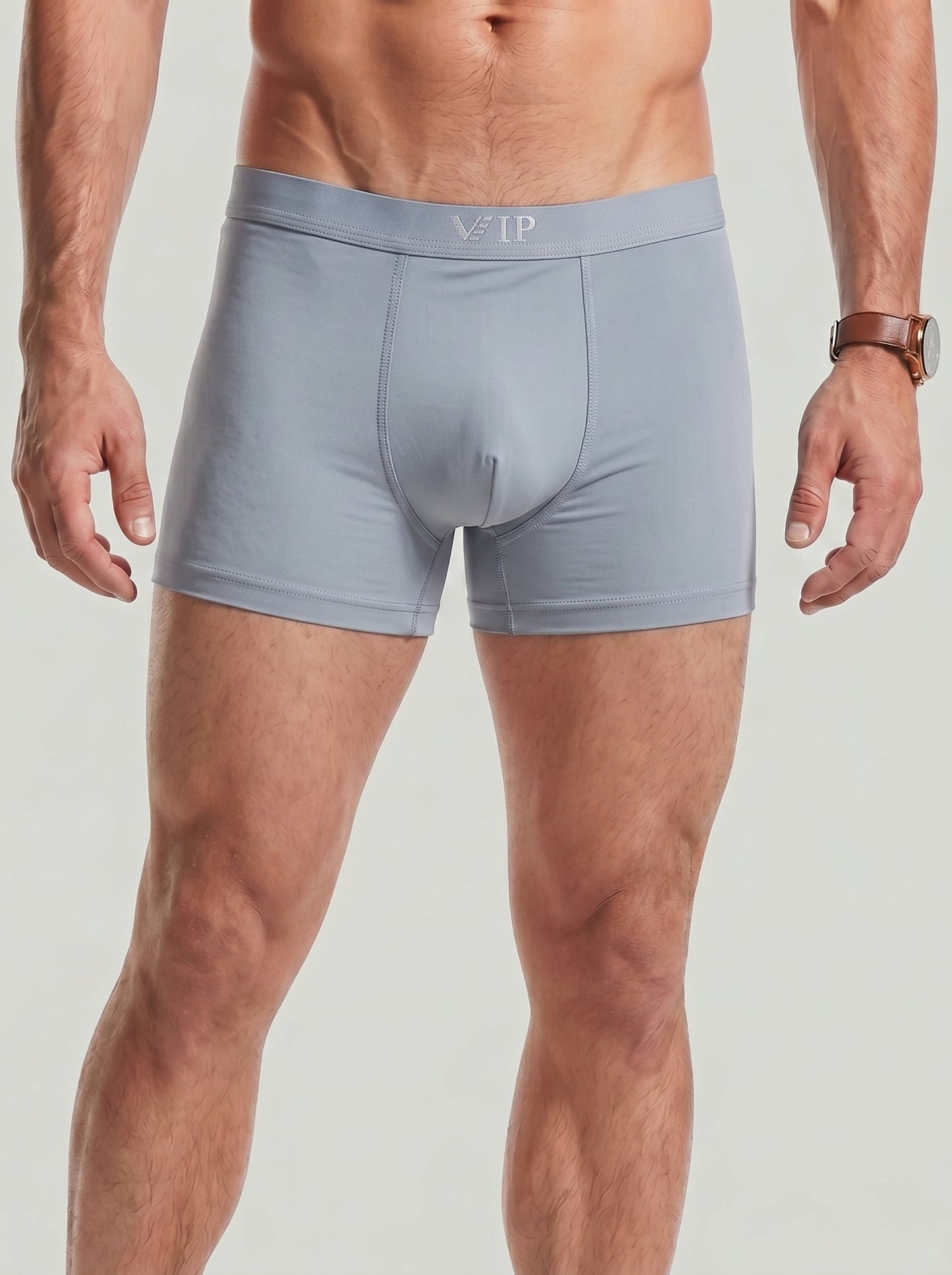 KZZ Men's Breathable Solid-Color Letter-Print Boxer underwear