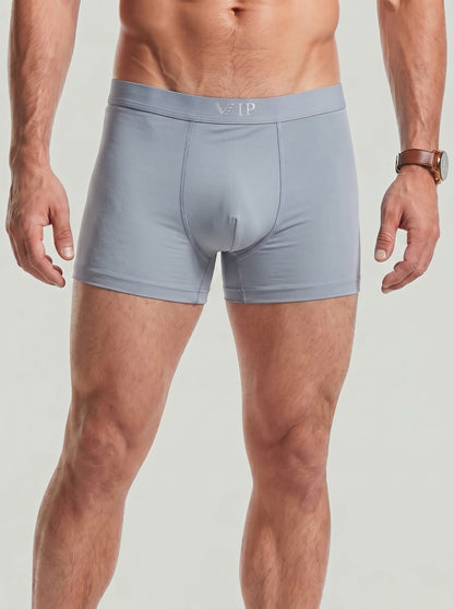 KZZ Men's Breathable Solid-Color Letter-Print Boxer underwear