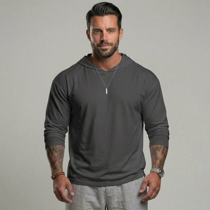 KZZ Hooded Drop-Cut Long Sleeve