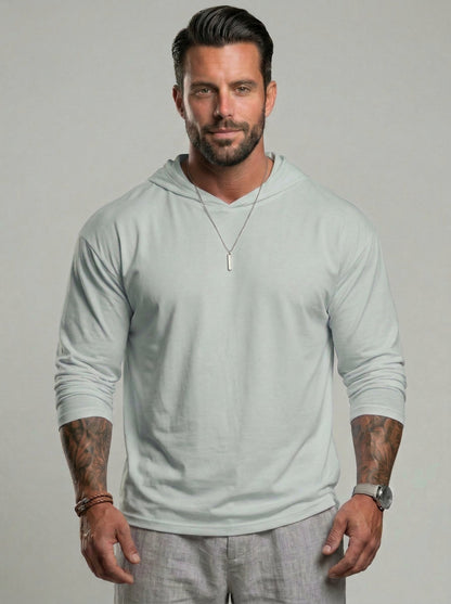 KZZ Hooded Drop-Cut Long Sleeve