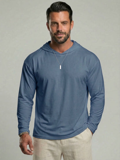 KZZ Hooded Drop-Cut Long Sleeve