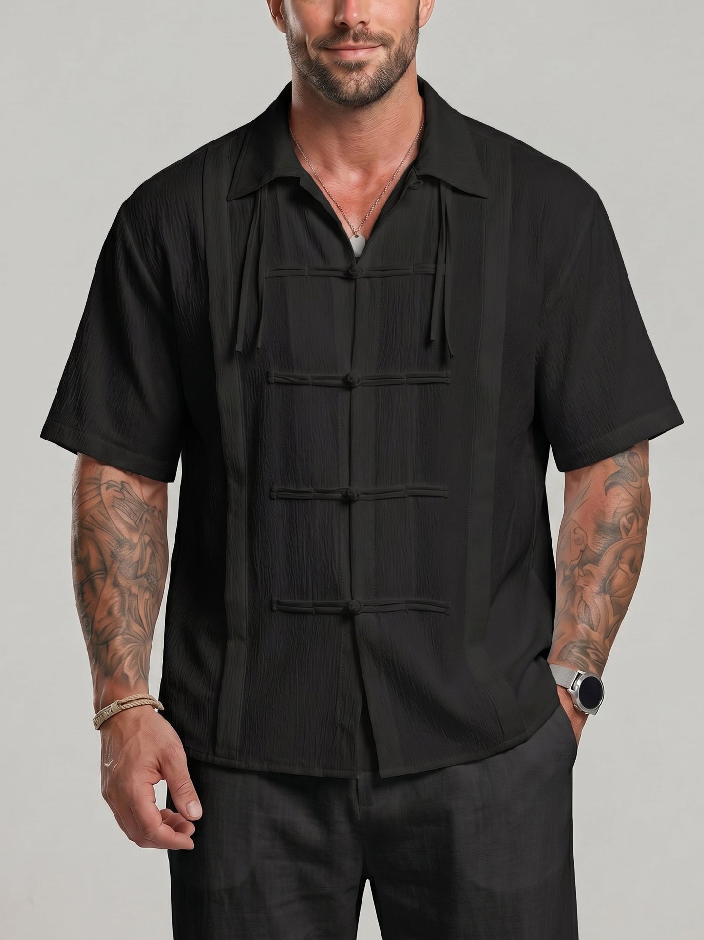 KZZ New Chinese-Style & Hong Kong-Style Youth Shirt