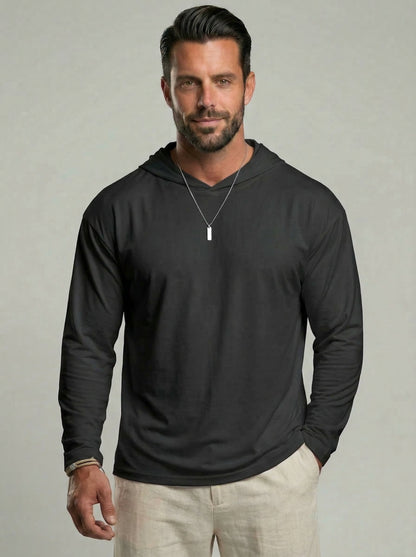 KZZ Hooded Drop-Cut Long Sleeve