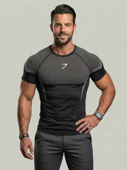 KZZ Men's  Casual Running  Short Sleeve T-Shirt