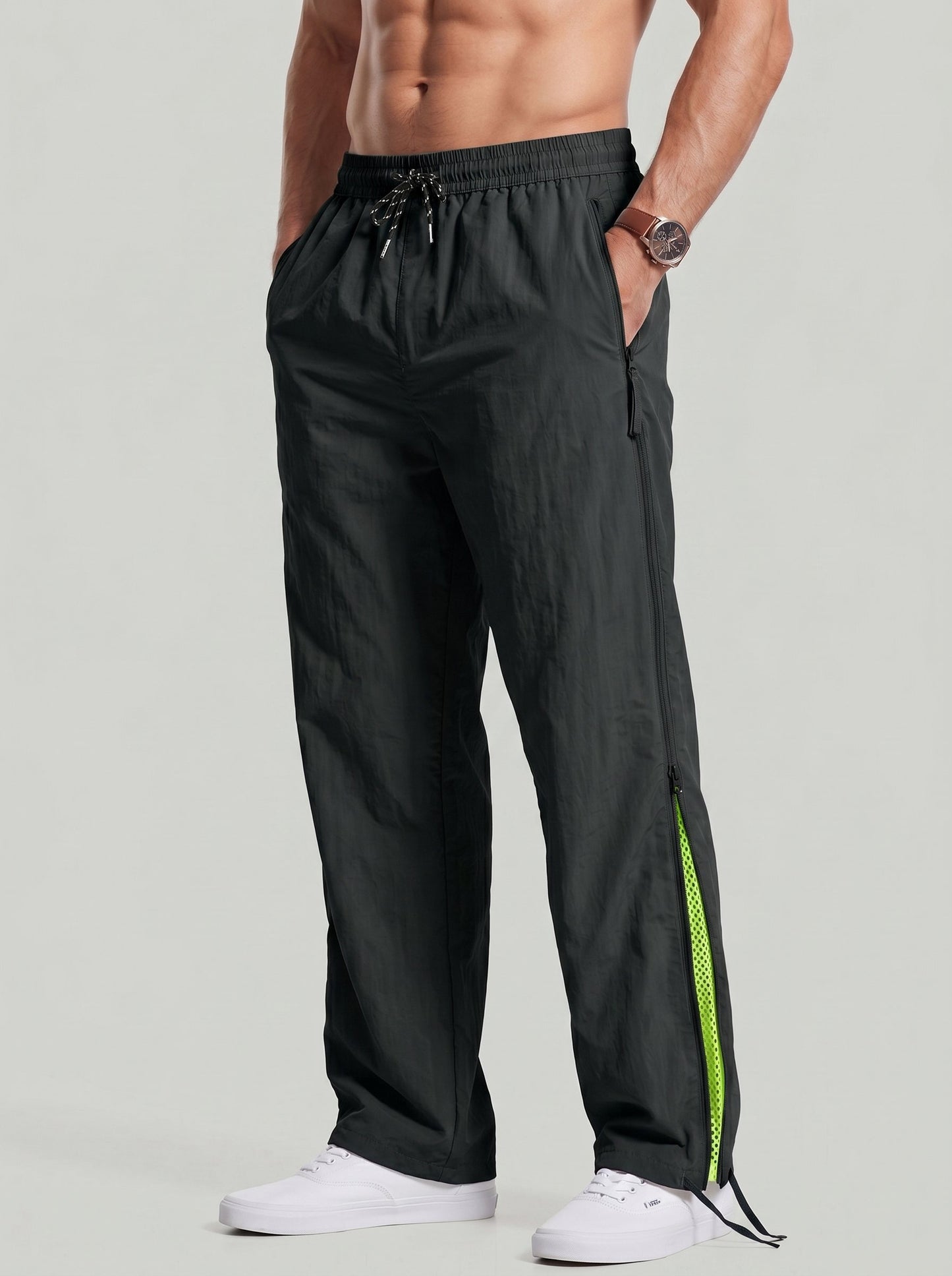 KZZ Men's Wide-Leg Techwear Trousers