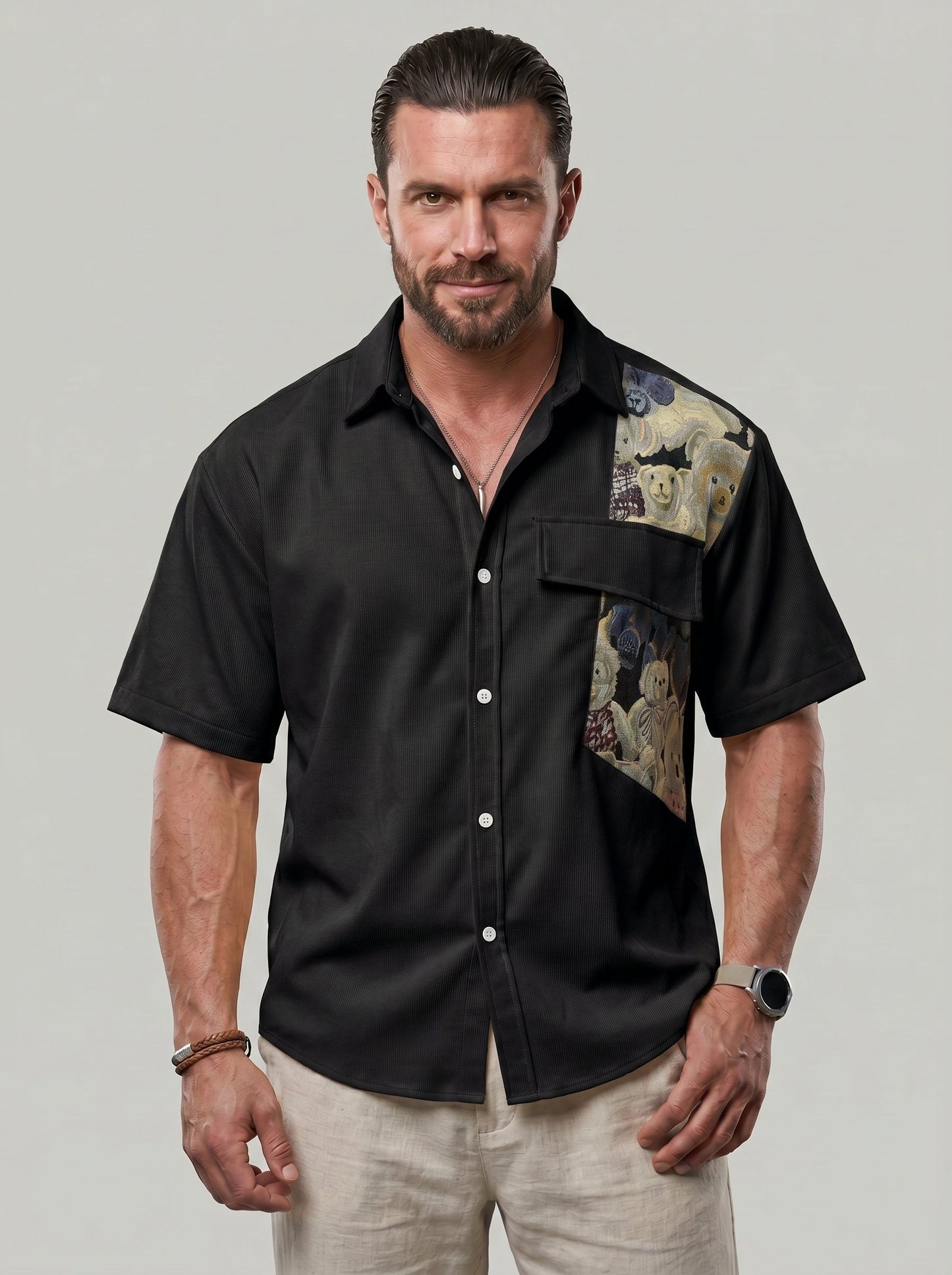 KZZ Men's Summer Short-Sleeve Shirt