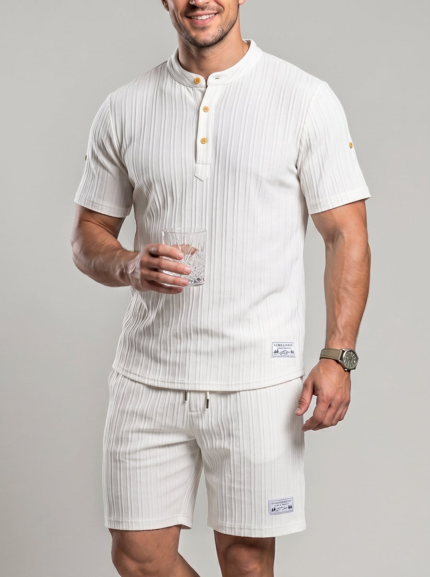 KZZMen's Solid-Color Summer Shorts Set