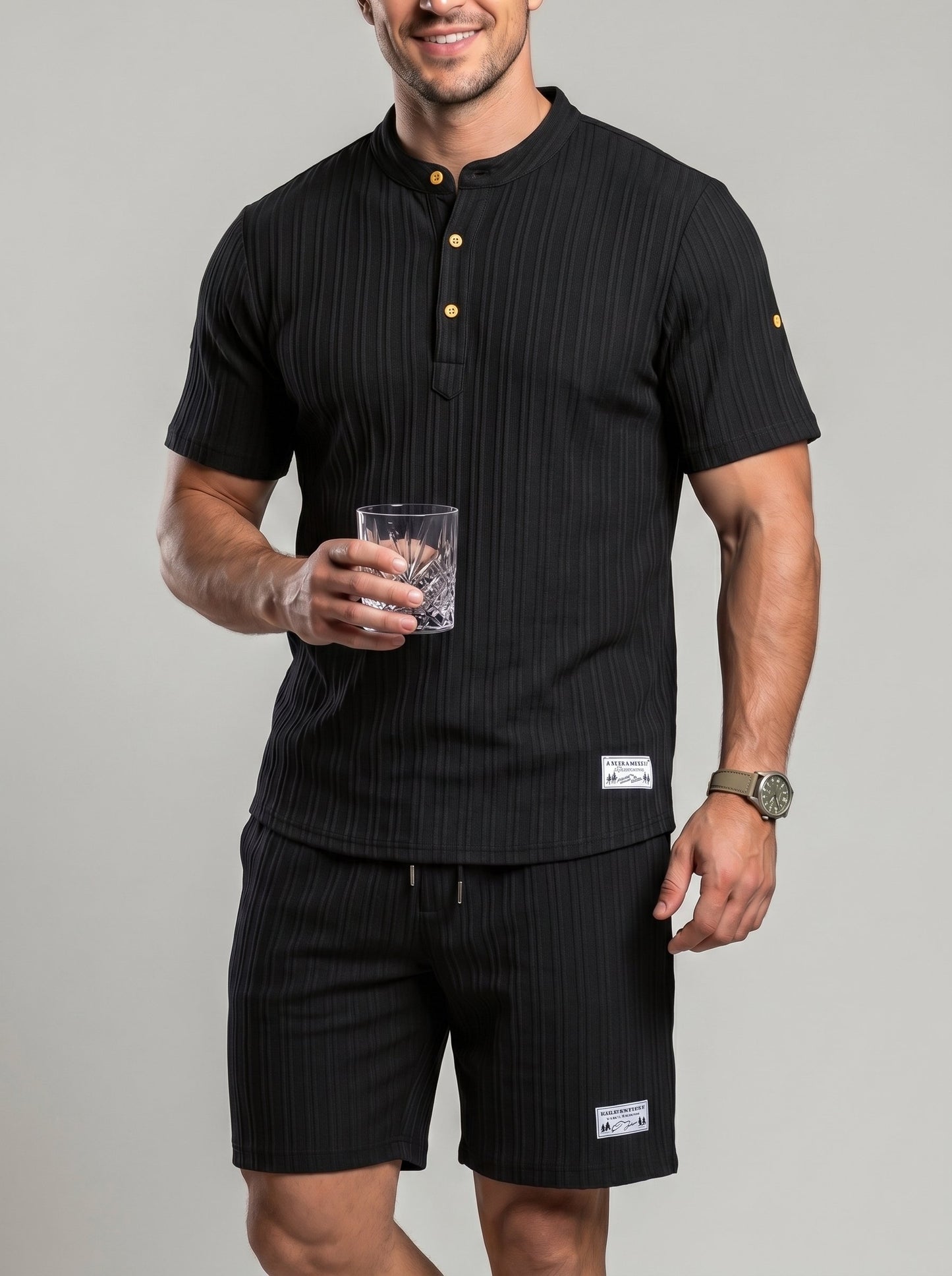 KZZMen's Solid-Color Summer Shorts Set