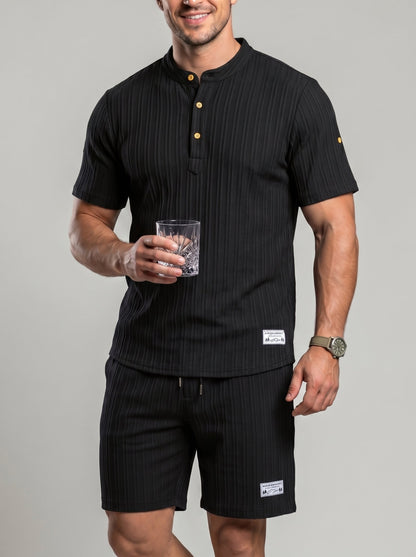 KZZMen's Solid-Color Summer Shorts Set
