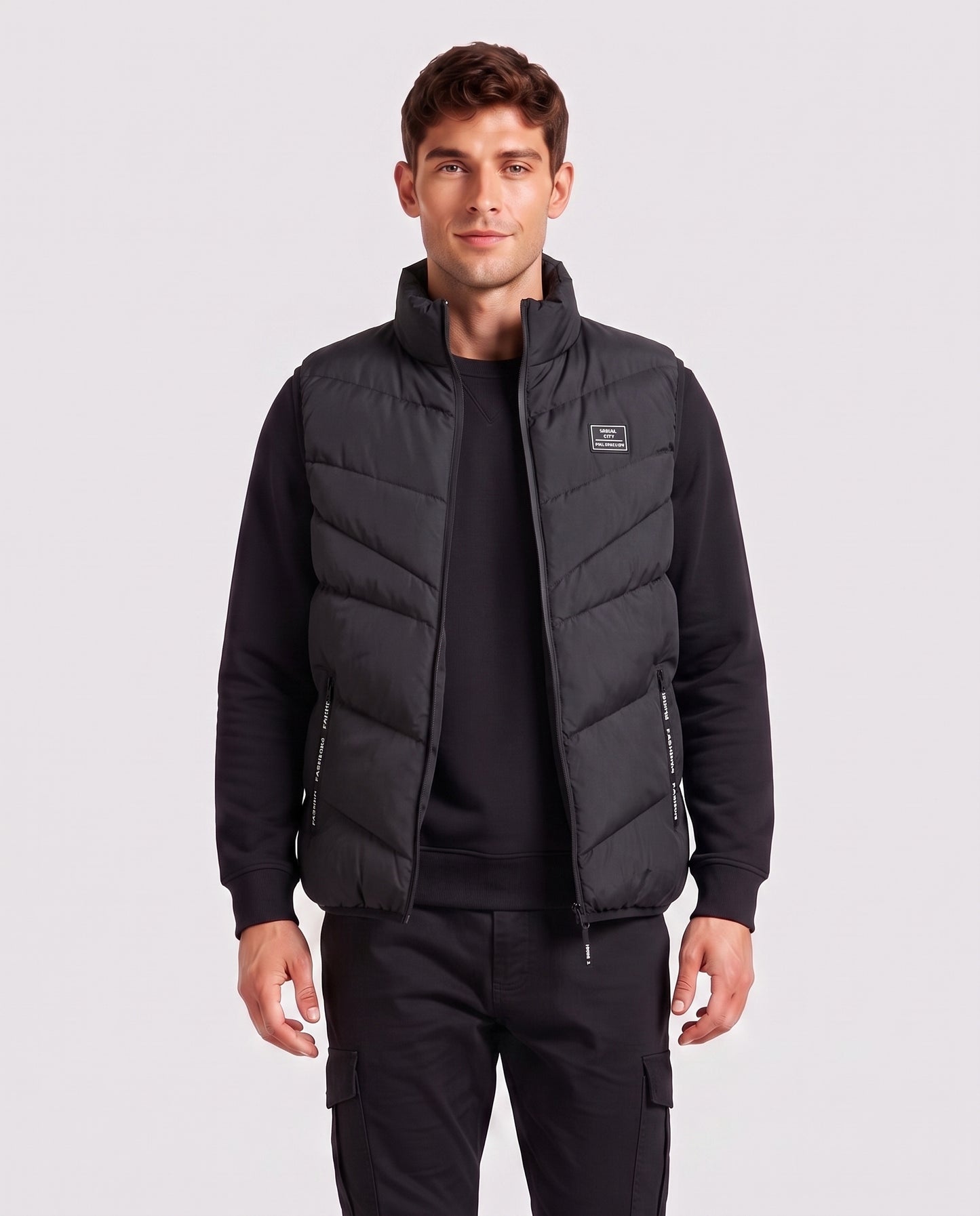 KZZ Loose-fit stand-collar vest