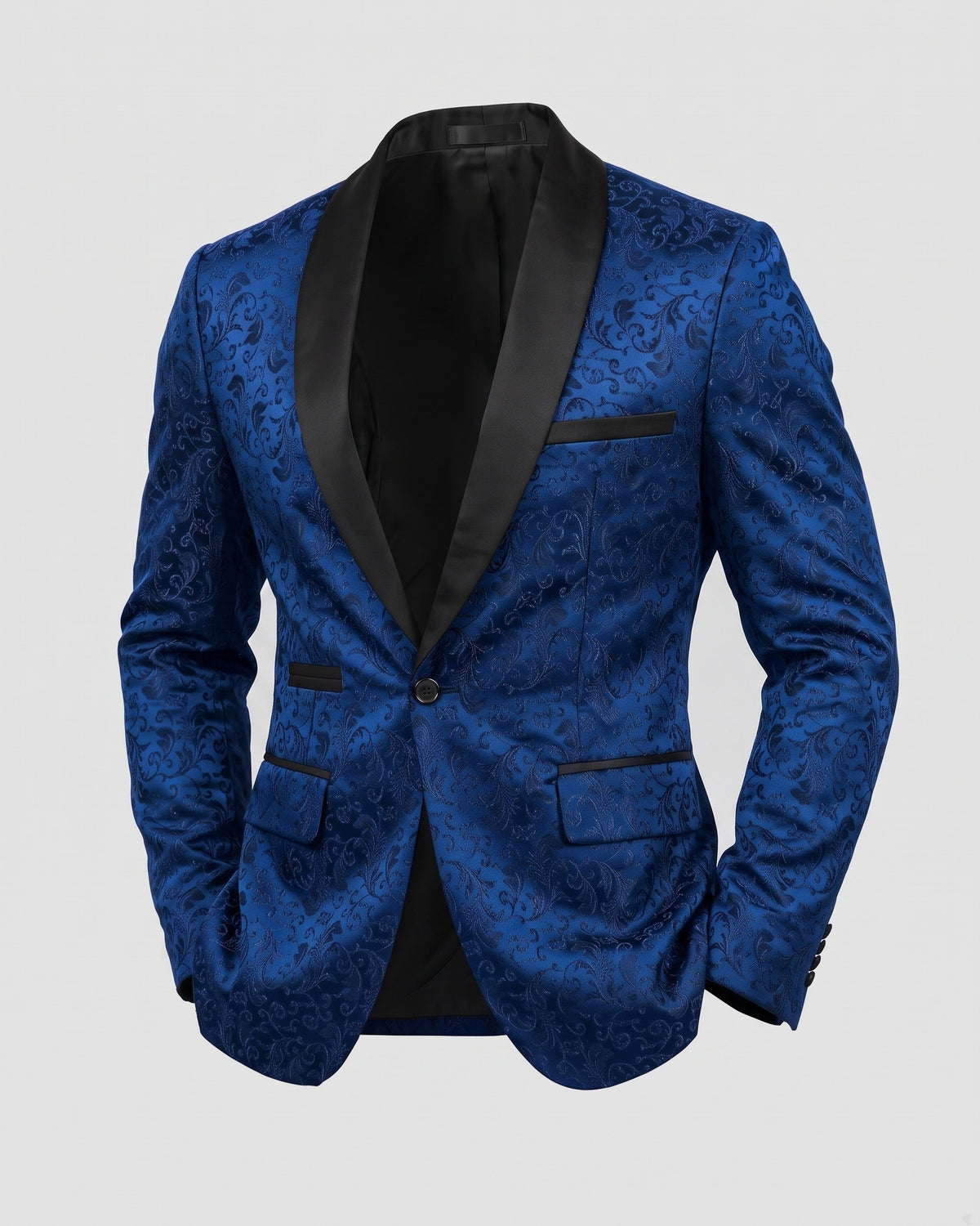 KZZ Men's Slim Fit Printed Suit Jacket