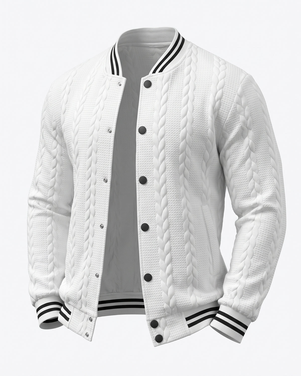 KZZ  Men's Fashion Striped Baseball Jacket