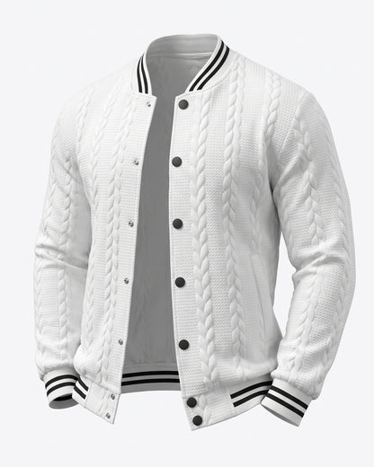 KZZ  Men's Fashion Striped Baseball Jacket