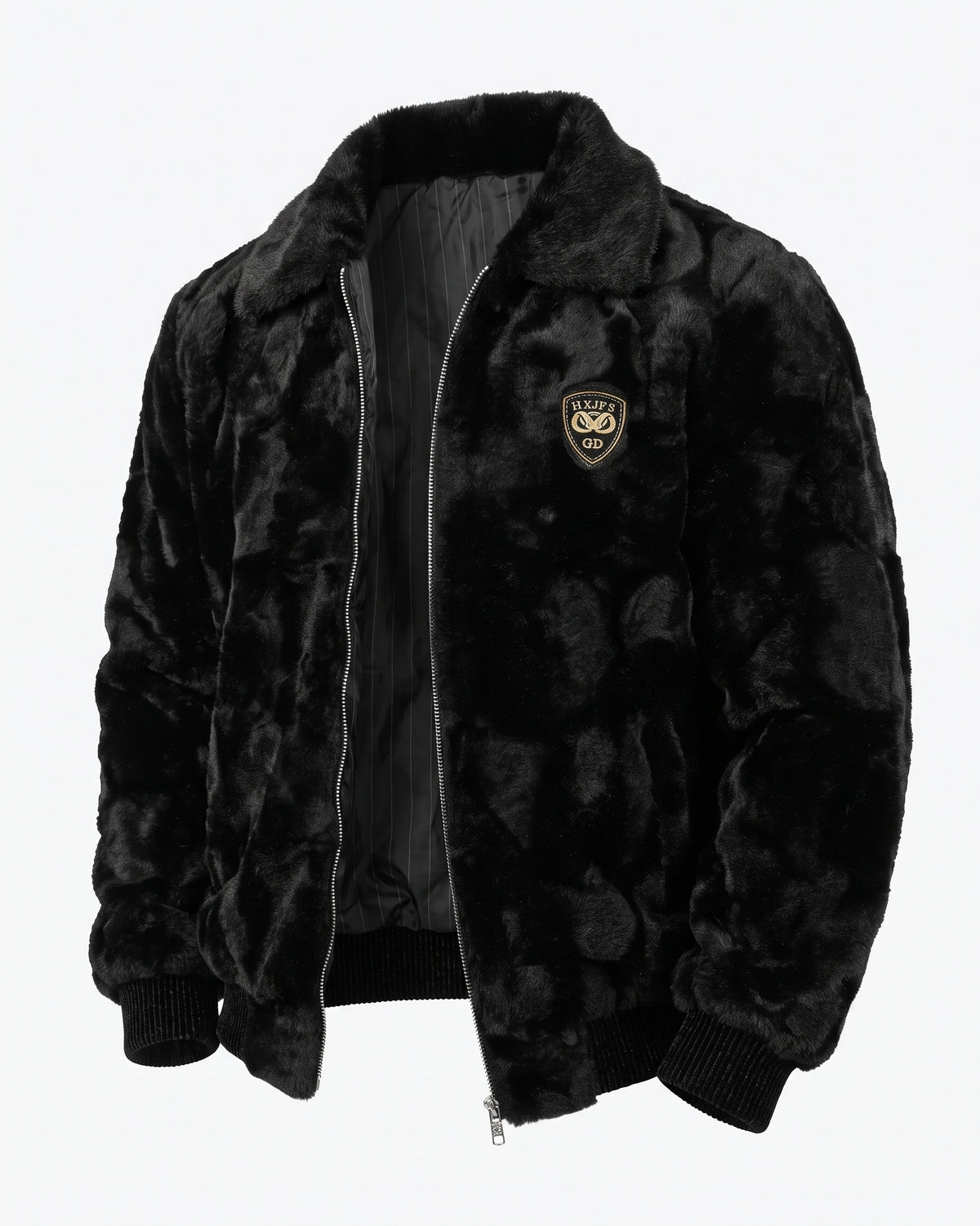 KZZ Men's Comfortable and Stylish Faux Fur Jacket