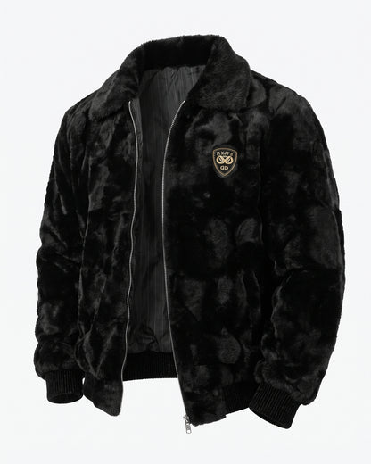 KZZ Men's Comfortable and Stylish Faux Fur Jacket