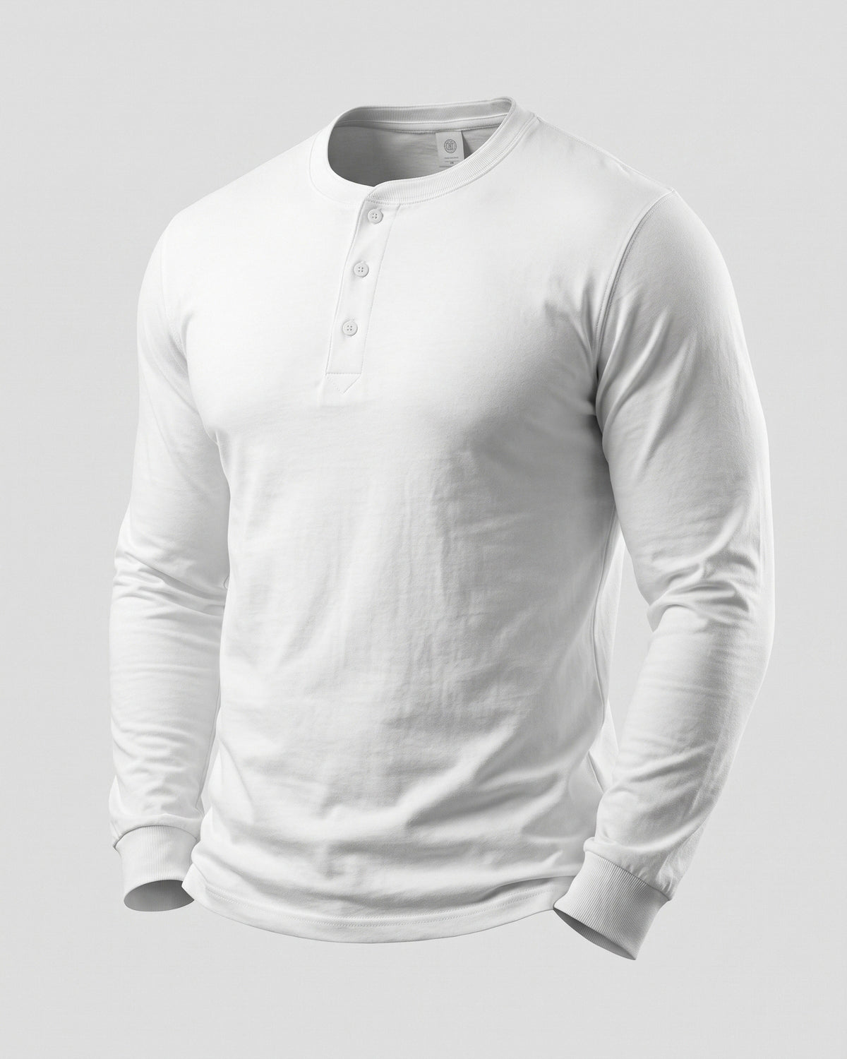 KZZ Men's casual layered top with multiple buttons on the front