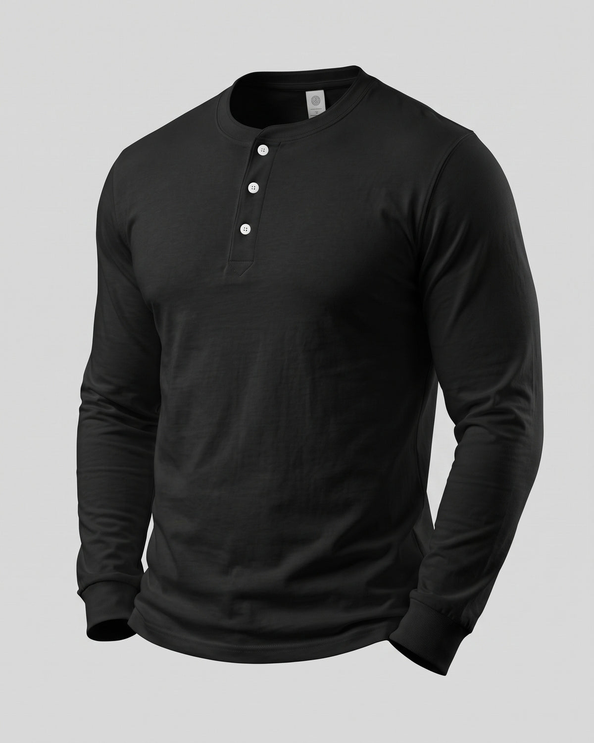 KZZ Men's casual layered top with multiple buttons on the front