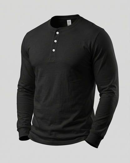 KZZ Men's casual layered top with multiple buttons on the front