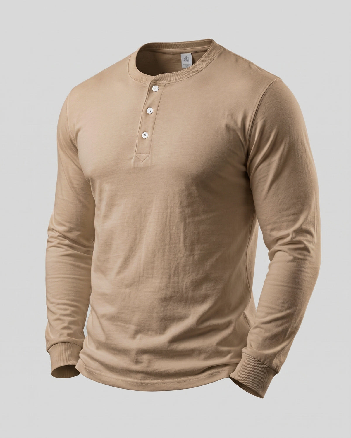 KZZ Men's casual layered top with multiple buttons on the front