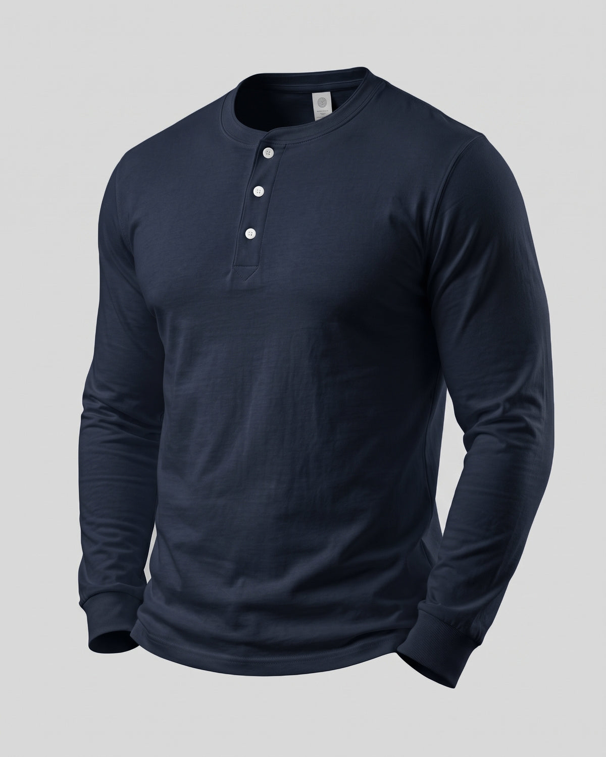 KZZ Men's casual layered top with multiple buttons on the front