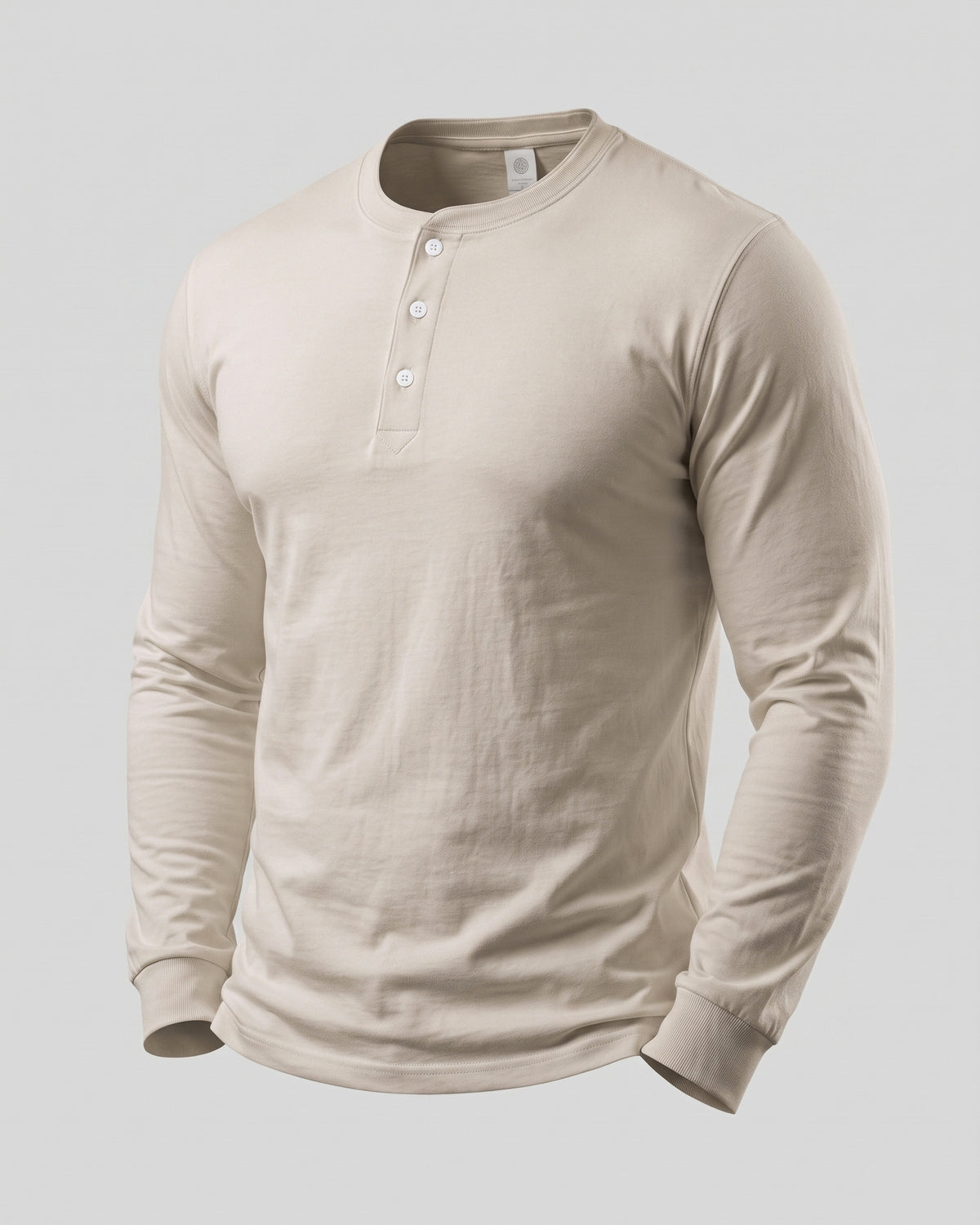 KZZ Men's casual layered top with multiple buttons on the front