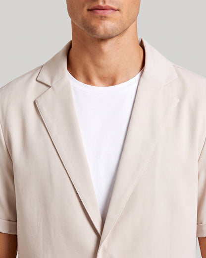 KZZ Men's Short-Sleeve Suit Jacket for Summer