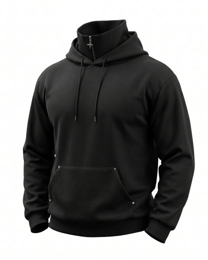 KZZ Men's Long-Sleeve Short-Sleeve Hooded Sweatshirt