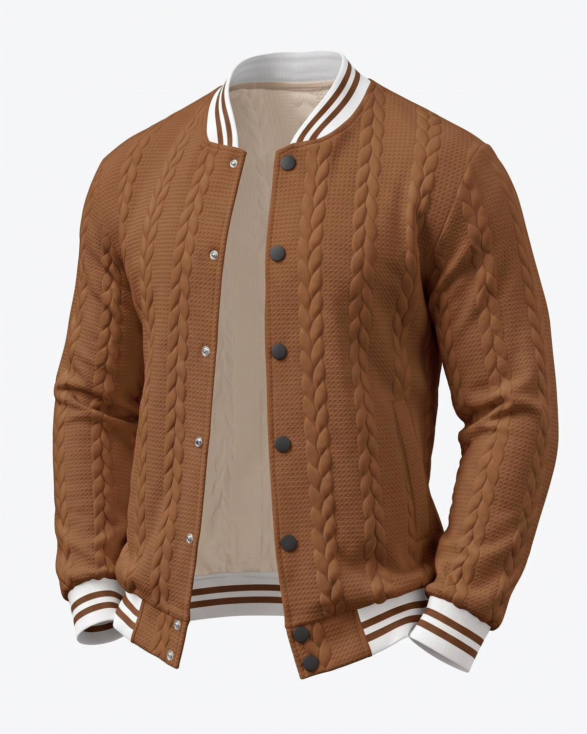 KZZ  Men's Fashion Striped Baseball Jacket