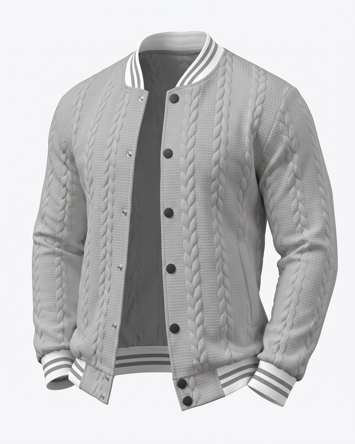 KZZ  Men's Fashion Striped Baseball Jacket