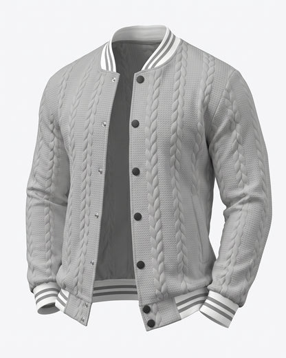 KZZ  Men's Fashion Striped Baseball Jacket
