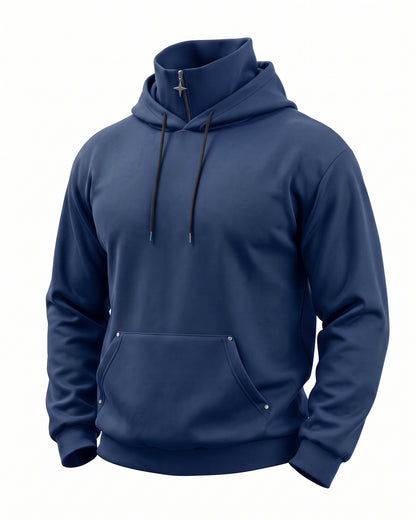 KZZ Men's Long-Sleeve Short-Sleeve Hooded Sweatshirt
