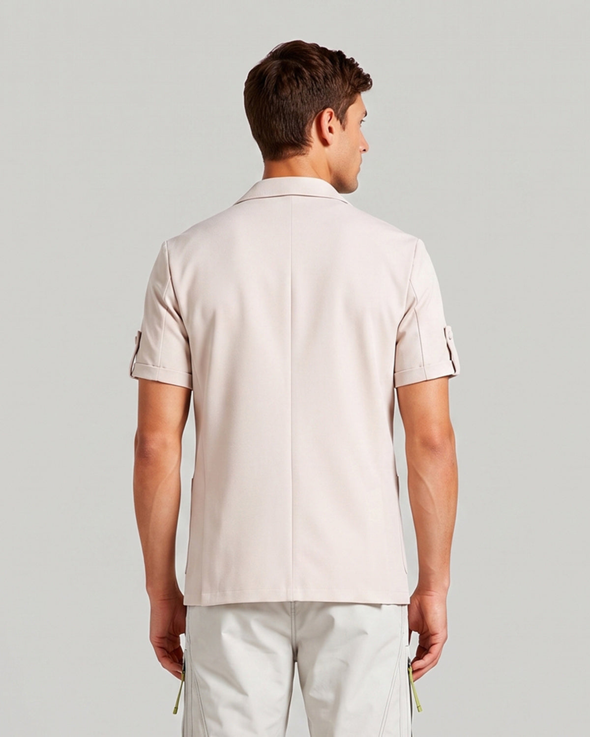 KZZ Men's Short-Sleeve Suit Jacket for Summer