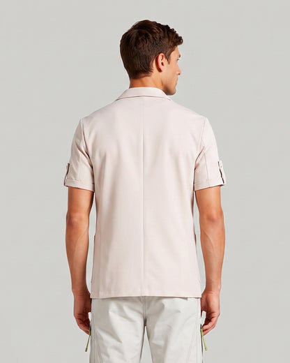 KZZ Men's Short-Sleeve Suit Jacket for Summer