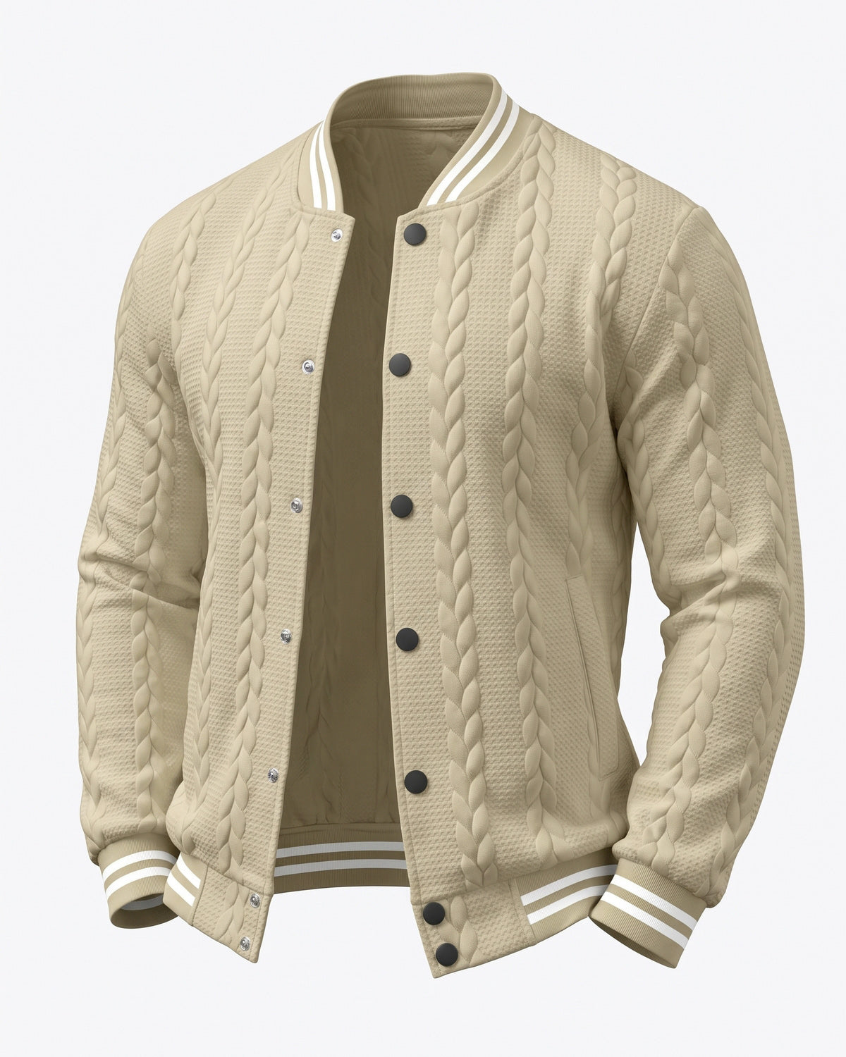 KZZ  Men's Fashion Striped Baseball Jacket