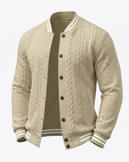 KZZ  Men's Fashion Striped Baseball Jacket
