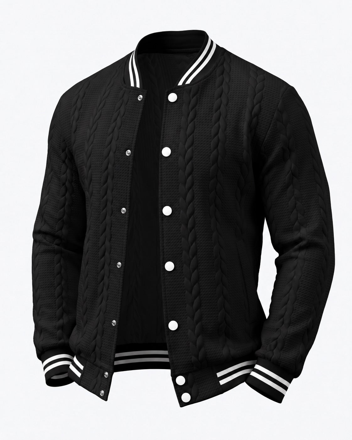 KZZ  Men's Fashion Striped Baseball Jacket