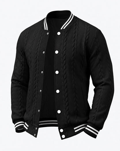 KZZ  Men's Fashion Striped Baseball Jacket