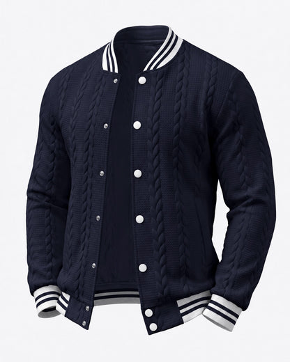 KZZ  Men's Fashion Striped Baseball Jacket