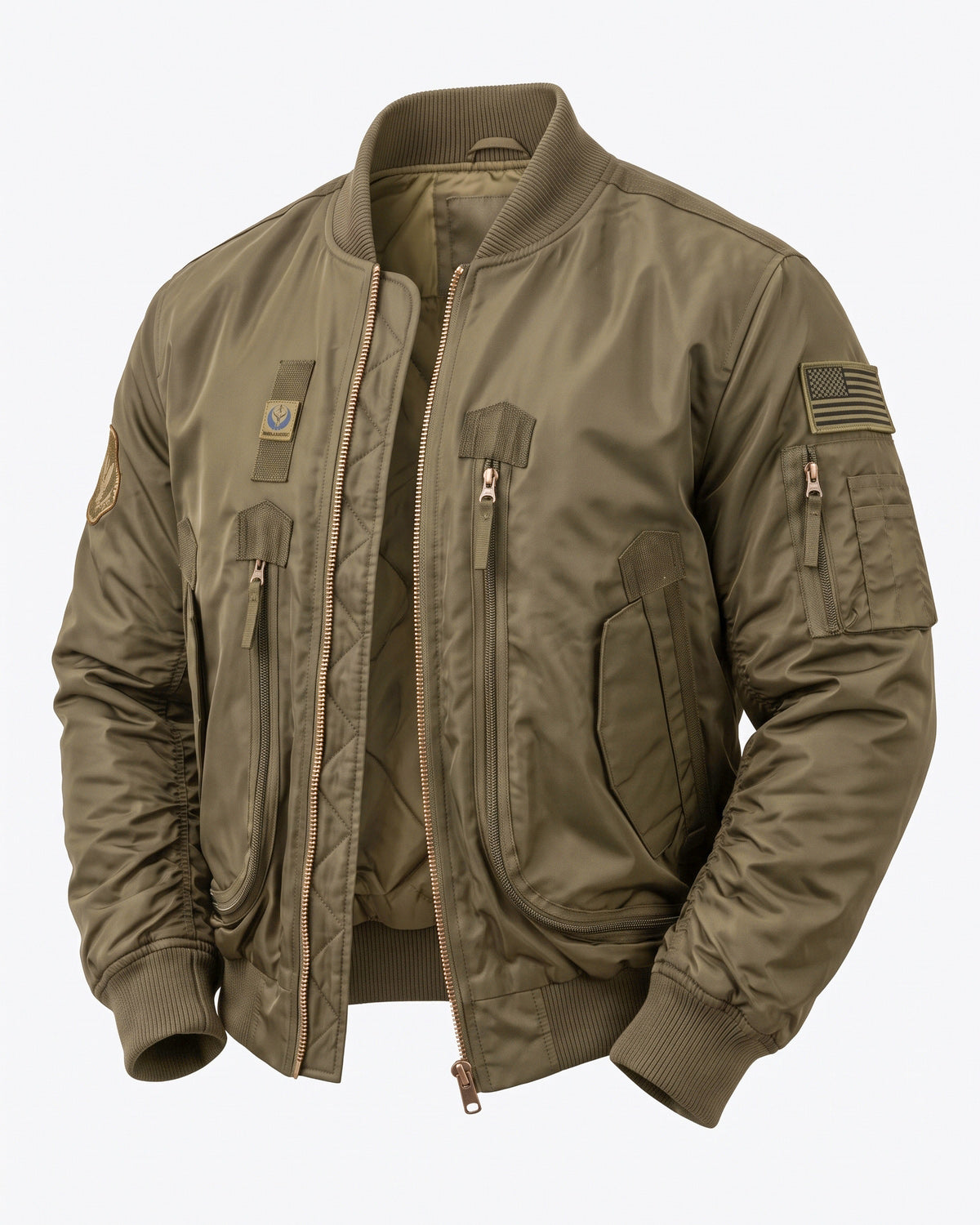 KZZ Men's Retro Long-Sleeved Thick Air Force Pilot Jacket
