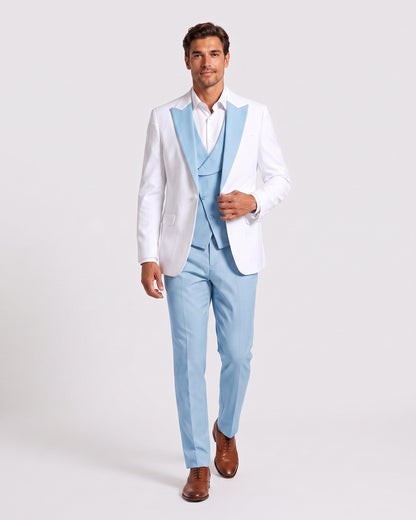 KZZ Men's single-button three-piece suit