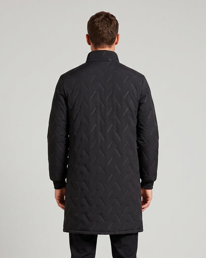 KZZ Casual solid-color long-sleeve zip-up outerwear with a stand collar for winter
