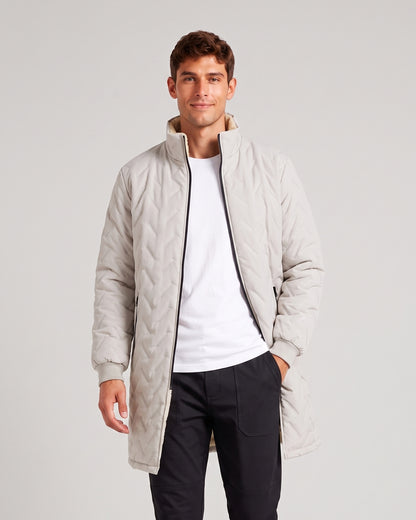 KZZ Casual solid-color long-sleeve zip-up outerwear with a stand collar for winter