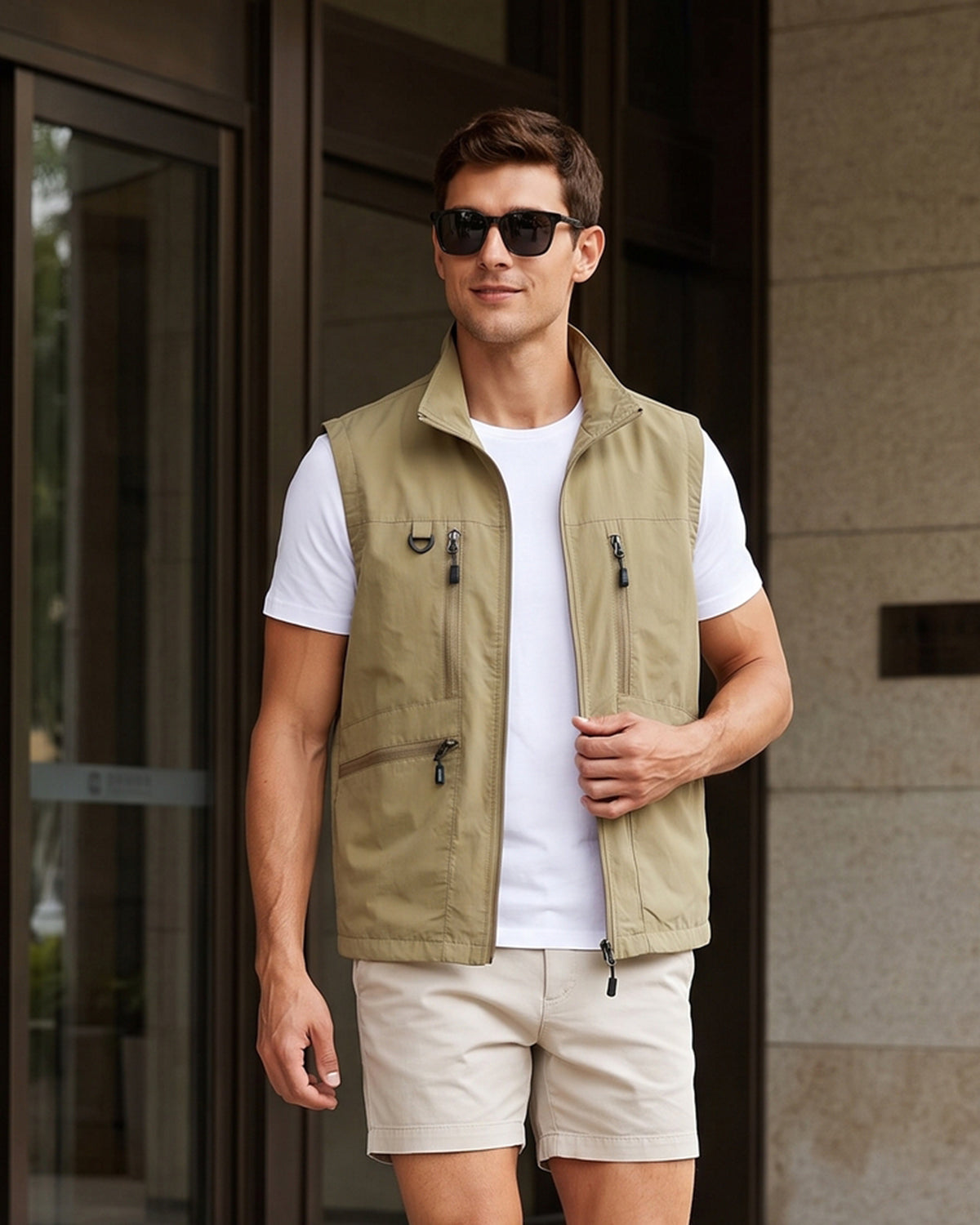 KZZ Men's multi-pocket vest