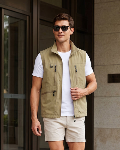 KZZ Men's multi-pocket vest