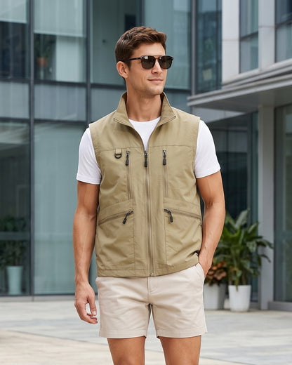 KZZ Men's multi-pocket vest