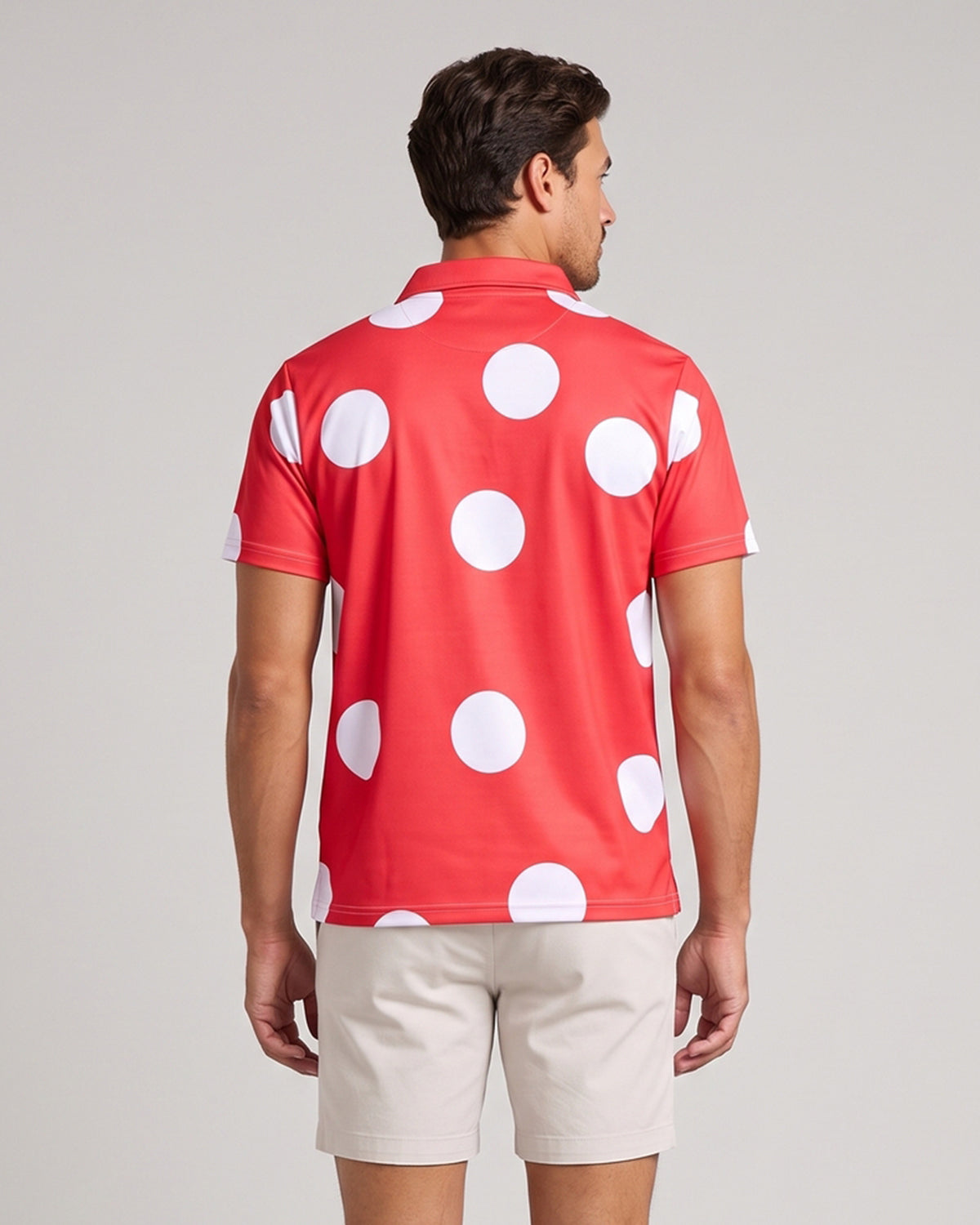 KZZ Men's Polka-Dot Polo Shirt